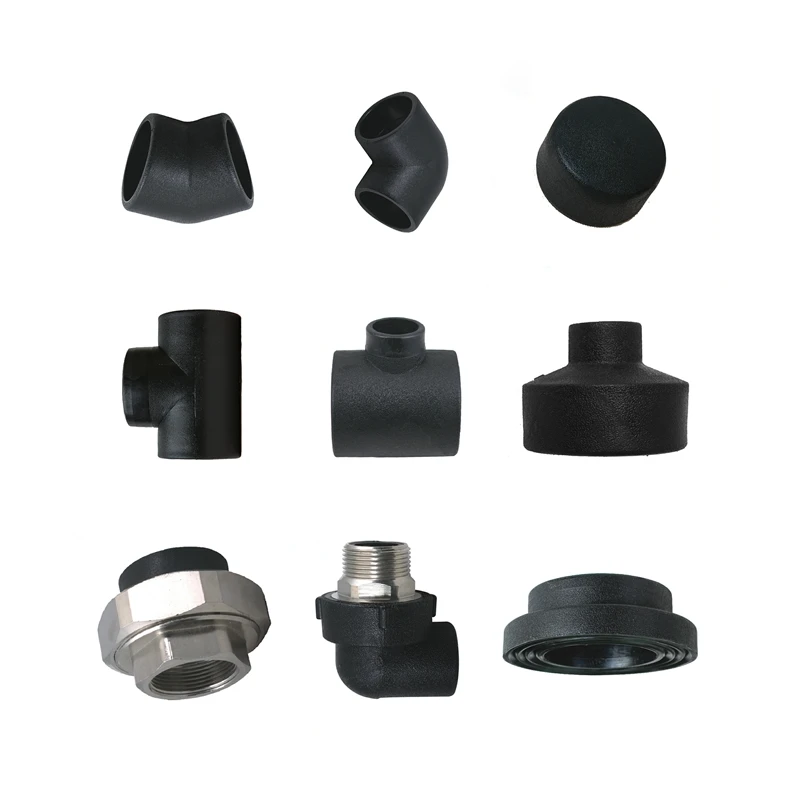 Hdpe pipe fitting PE socket fusion joint reducer tee coupling elbow male female threaded