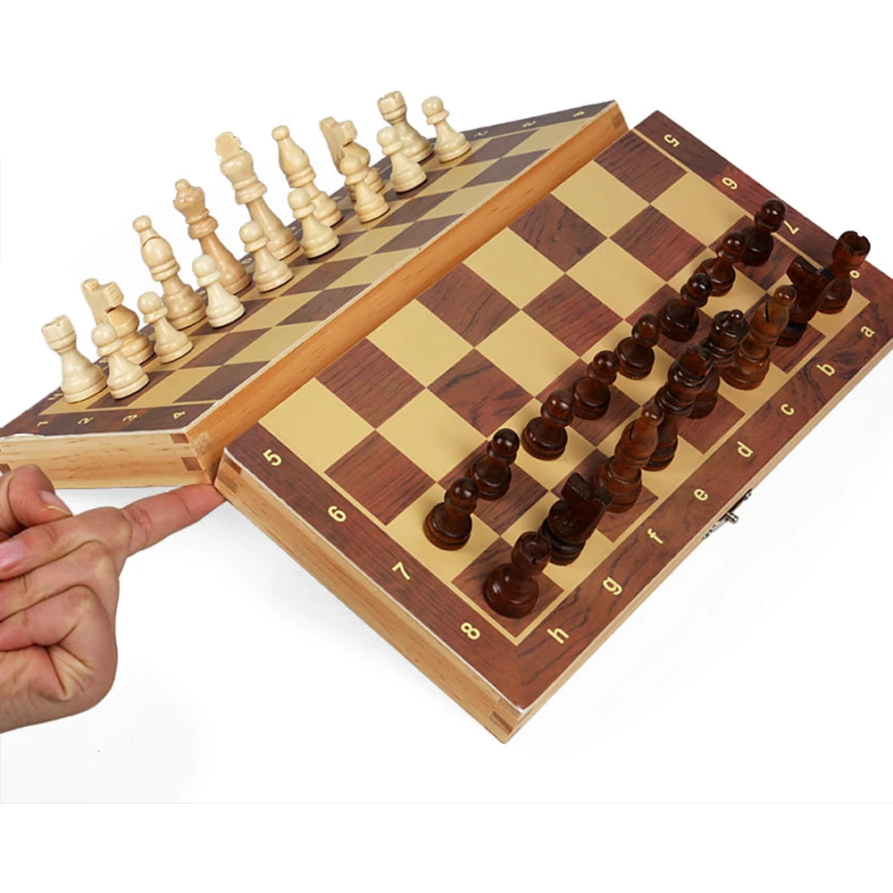 Wholesale Classic Folding Chess Board Toys Wooden Indoor Educational Metal Chess Board Game Toys