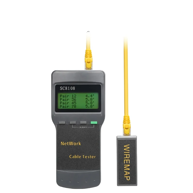 Портативный беспроводной сетевой тестер SC8108 с ЖК-дисплеем и LAN-кабелем