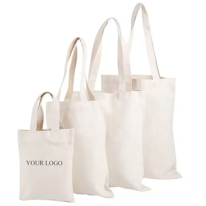 Promotion Eco Friendly Plain Cotton Tote Bag Reusable Blank Canvas Shopping Grocery Calico Bag With Custom Logo
