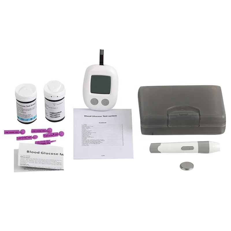 OEM Wholesale Portable Small Digital Blood Glucose Monitor Sugar Test System with 50 test Strip Paper and Needles Kit