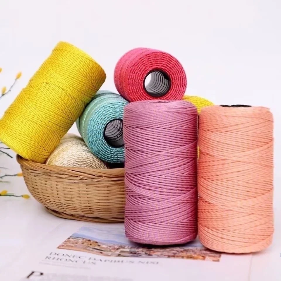 Rongmeixuan 1.5mm 32colors Shimmering With Gold Crochet Nylon Polypropylene Yarn For Knitting
