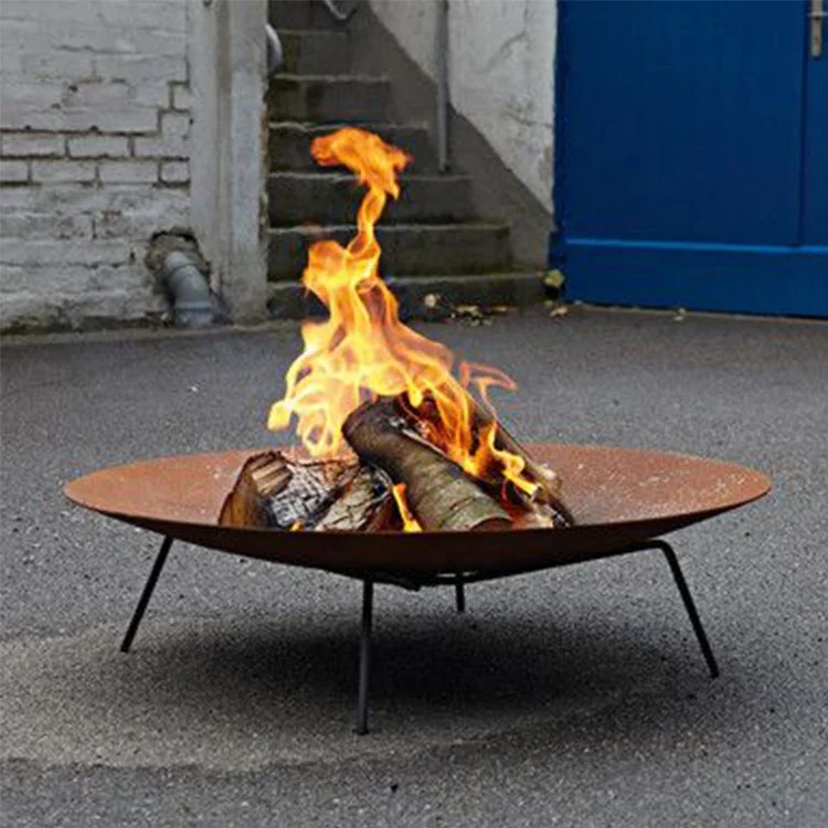 Outdoor corten steel fire pit bbq corten steel wood fire pit corten steel portable fire pit
