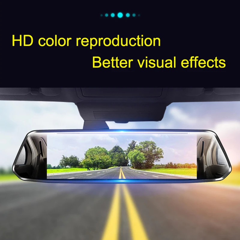 7-inch driving recorder car rear view 1080P HD night vision before and after double recording 2.5D glass IPS touch display