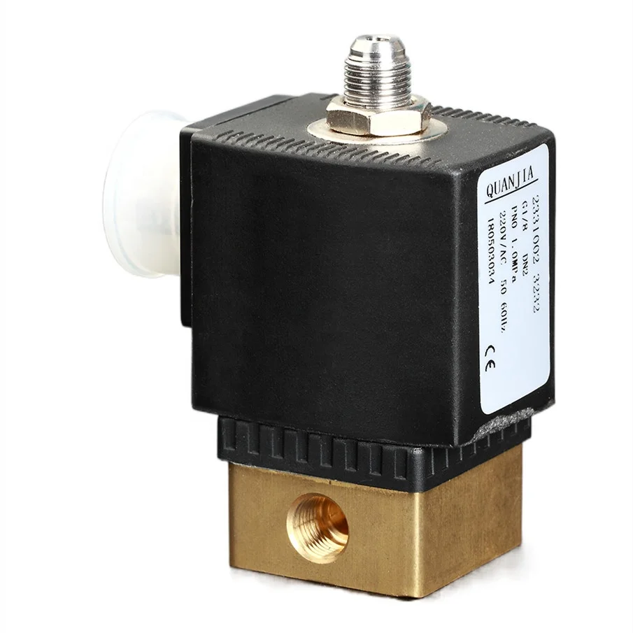 Quanjia 1 inch brass water solenoid valve 24v 2231025B