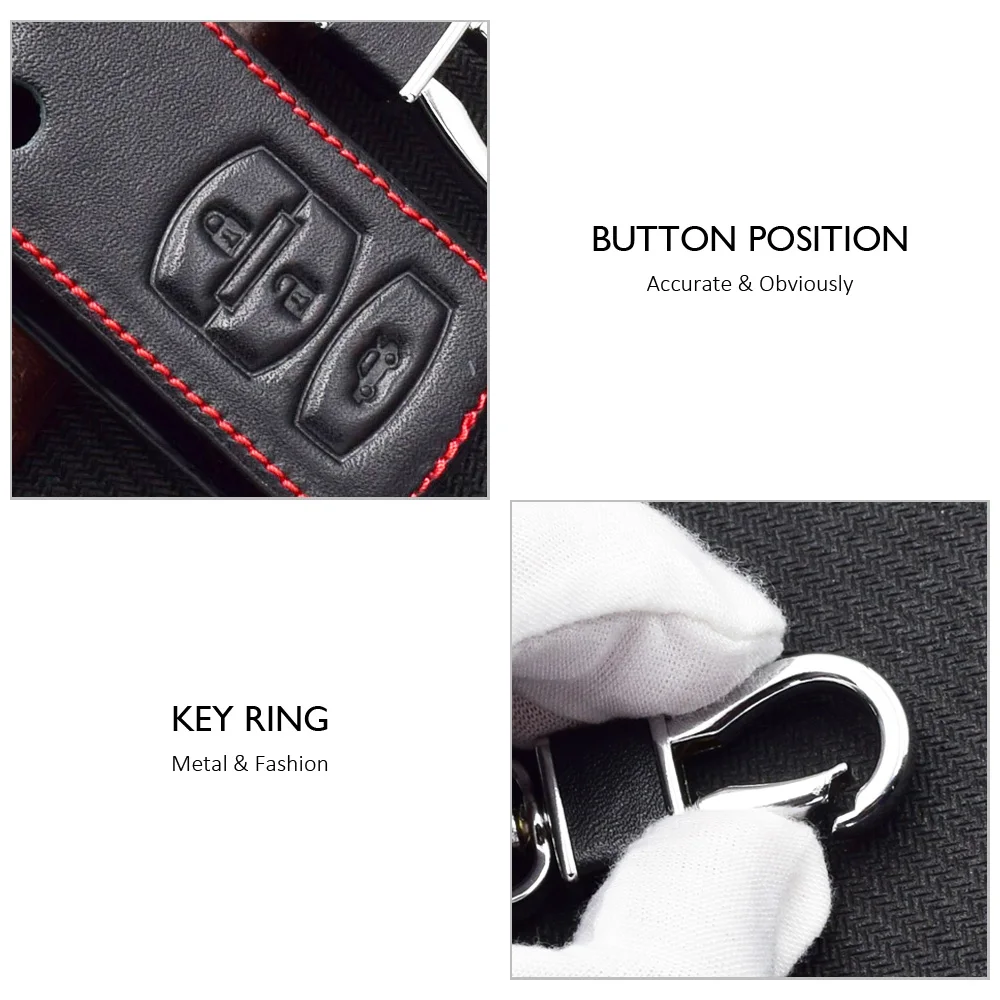 3 Buttons Leather Car Key Case For MAZDA 2 3 6 M2 M3 M5 M6 CX-5 Folding Remote Fob Cover Keychain Holder Bag Auto Accessories