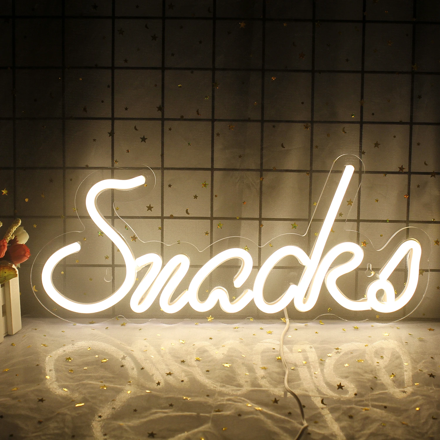 Wanxing Led Snacks Letter Neon Lights For Shop Store Room Home Decor Wall Hanging Art USB Acrylic Neon Sign Party Xmas Gift