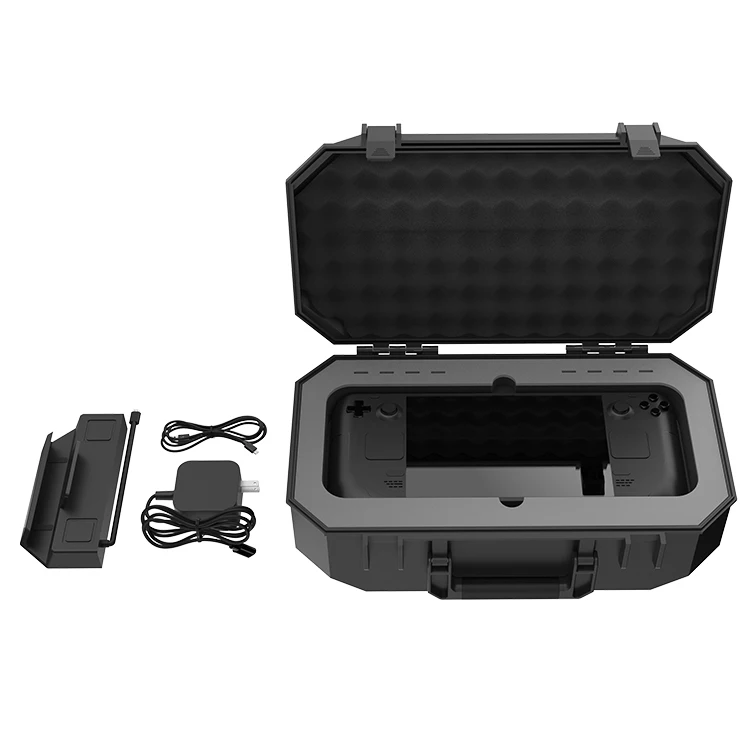 Portable Steam Deck Storage box for Console and Accessories, Protective Hard Shell Travel Suitcase with 8 SD Card Slots