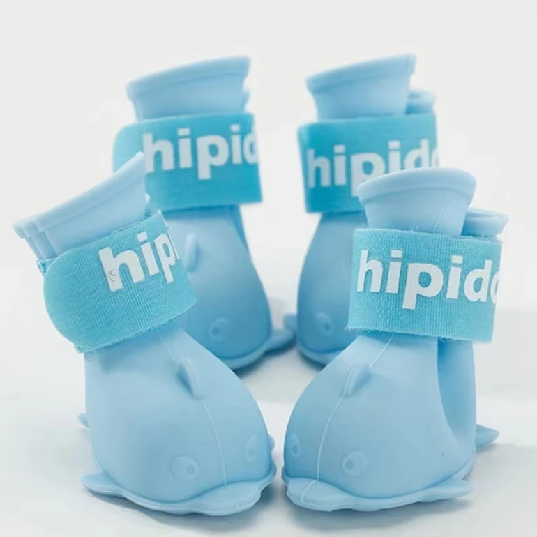 Cute Dolphin Puppy Rain Shoes Spring and autumn teddy pet than bear small puppy waterproof feet cover