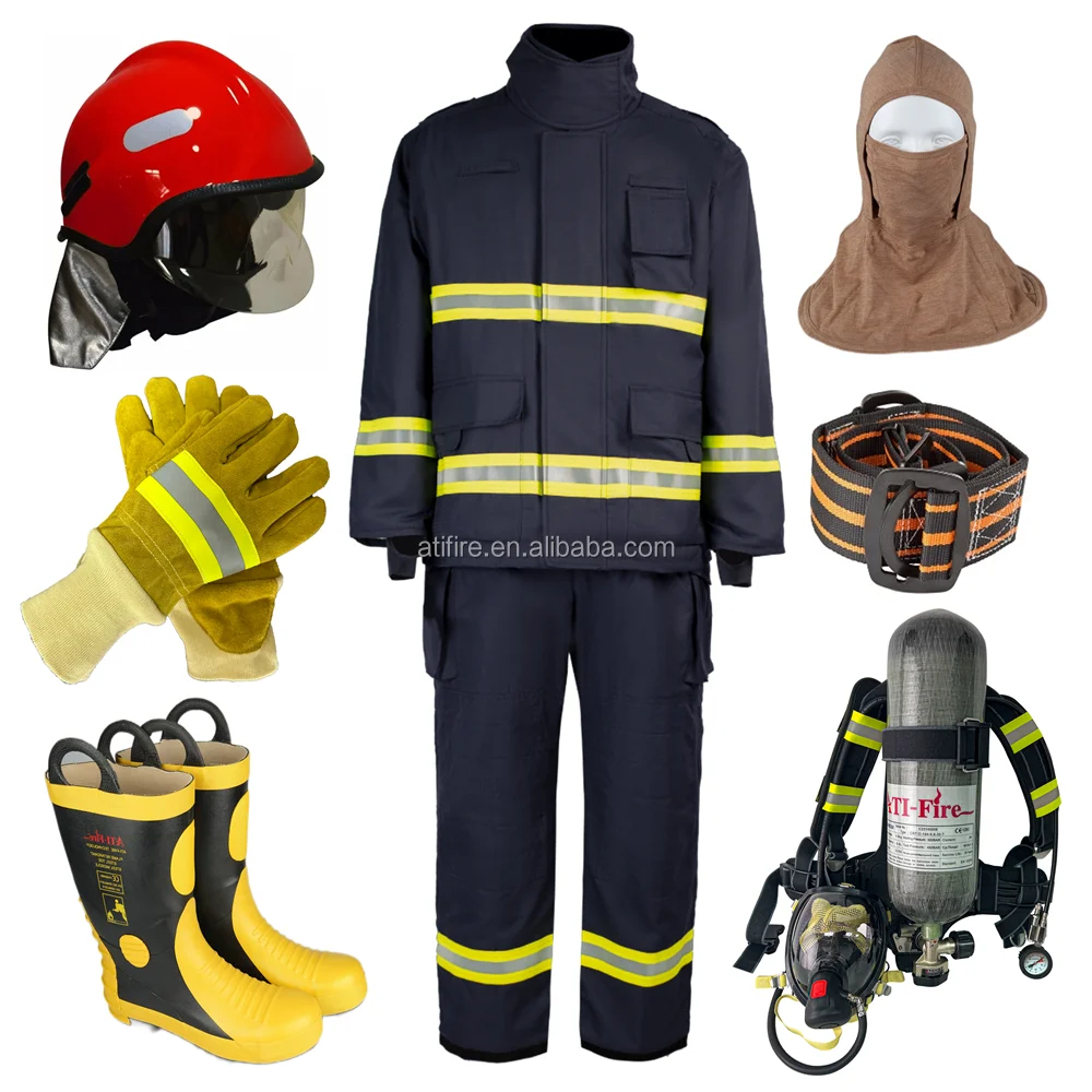 EN469 Nomex Firefighter Suits Aramid Kevlar Fire Bunker Turnout Gear Fireman Uniform Firefighting Clothing Cotton Helmets Gloves