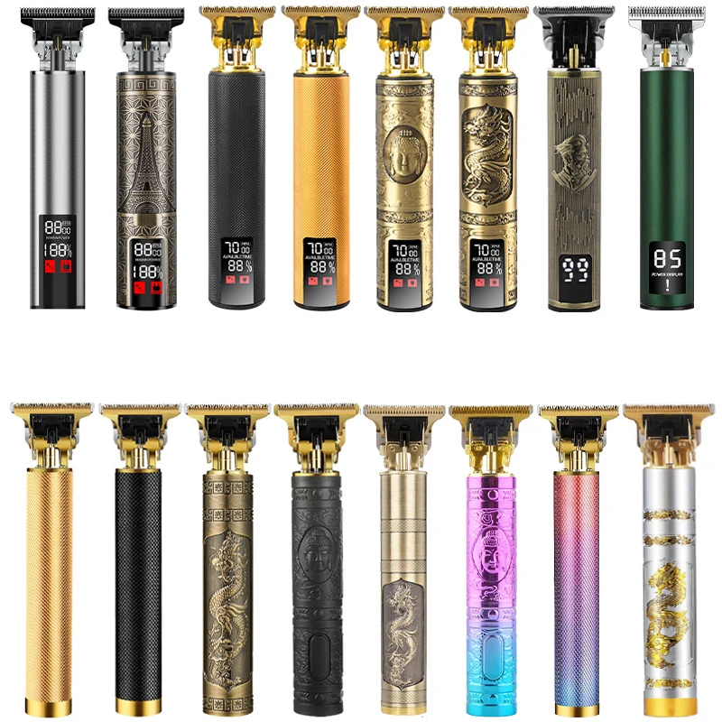 Wholesale Professional Cordless Hair Trimmer Rechargeable T Blade Trimmer Hair Clippers For Men Dragon Pattern Hair Trimmer