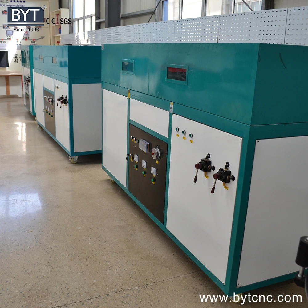 vacuum forming machine making abs acrylic plastic 3D letter BYT thermoforming machine LOGO on building