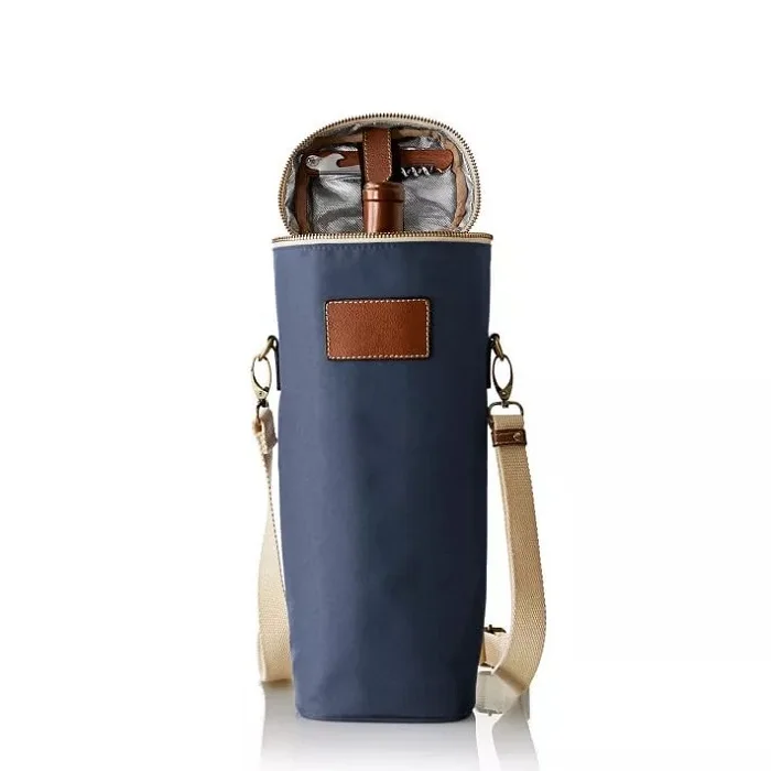 Wholesale Personalised Insulated Wine Bottle Wine Tote Carrier Cooler Bag for Travel Picnic Wine Cooler Bag