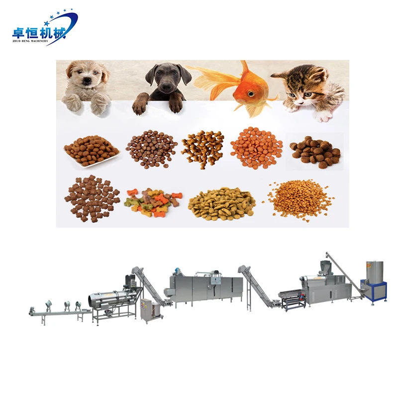 OEM DESIGN dry dog food/ fish feeding automatic making machine full production line for pet food factory