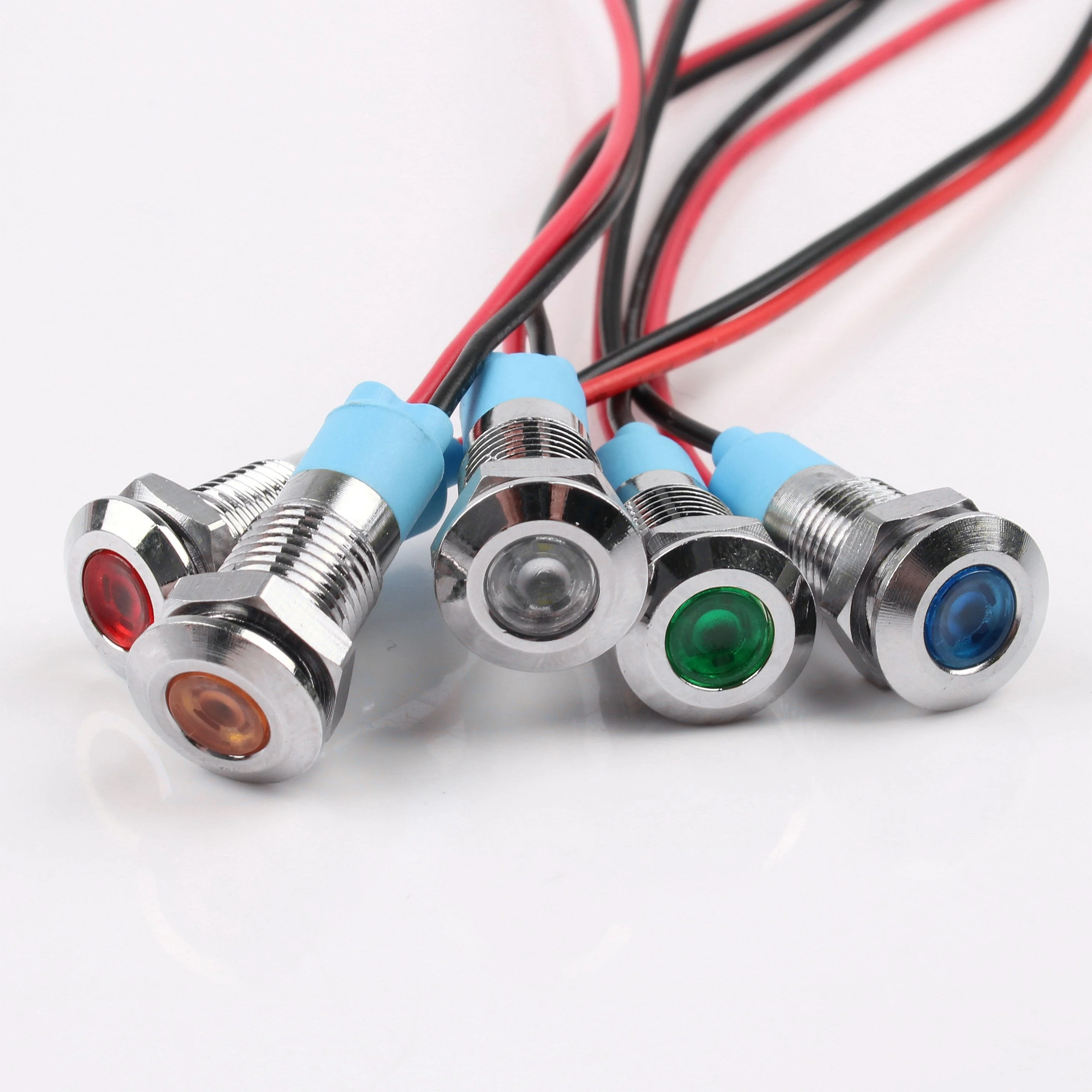 8mm metal indicator LED small waterproof power indicator 3V/6V/12V/24V/220V