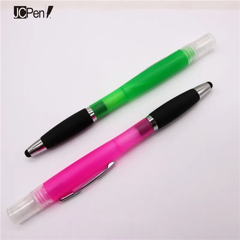 
cheap touch screen 3 in 1 alcohol hand sanitizer spray pen with perfume 