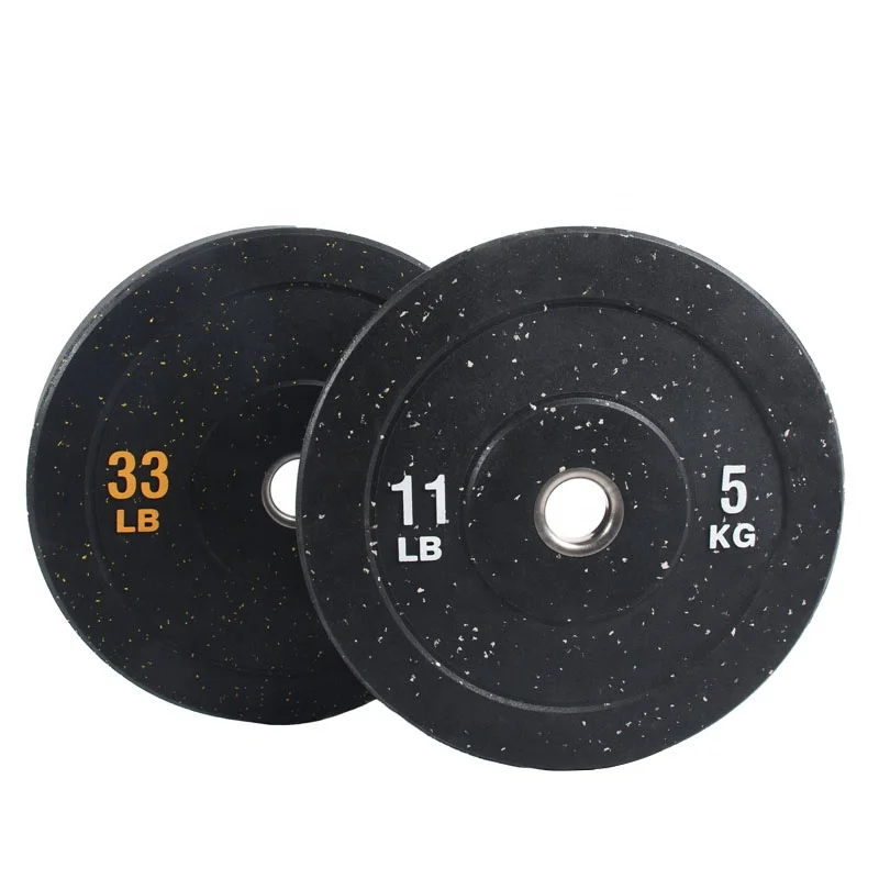 Wholesale Custom Gym Weight Plates Colorful Crumb Barbell Rubber Bumper Steel Colored Clastic Training Exercise 10kg 20kg Weigh