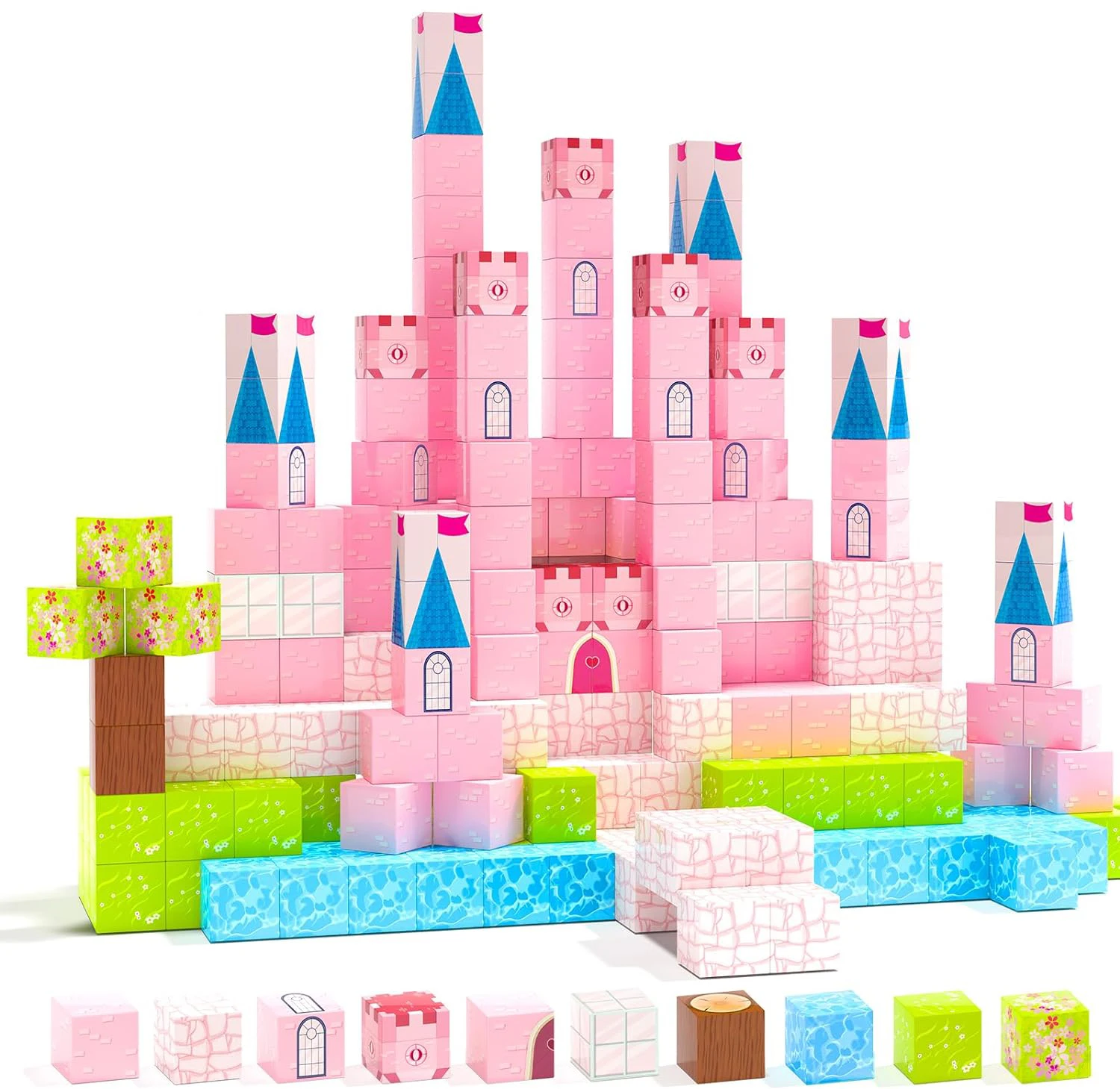 2024 Magnetic Blocks Building Toys-Princess Castle Collection Princess Birthday Gifts Kids Toddler Toys
