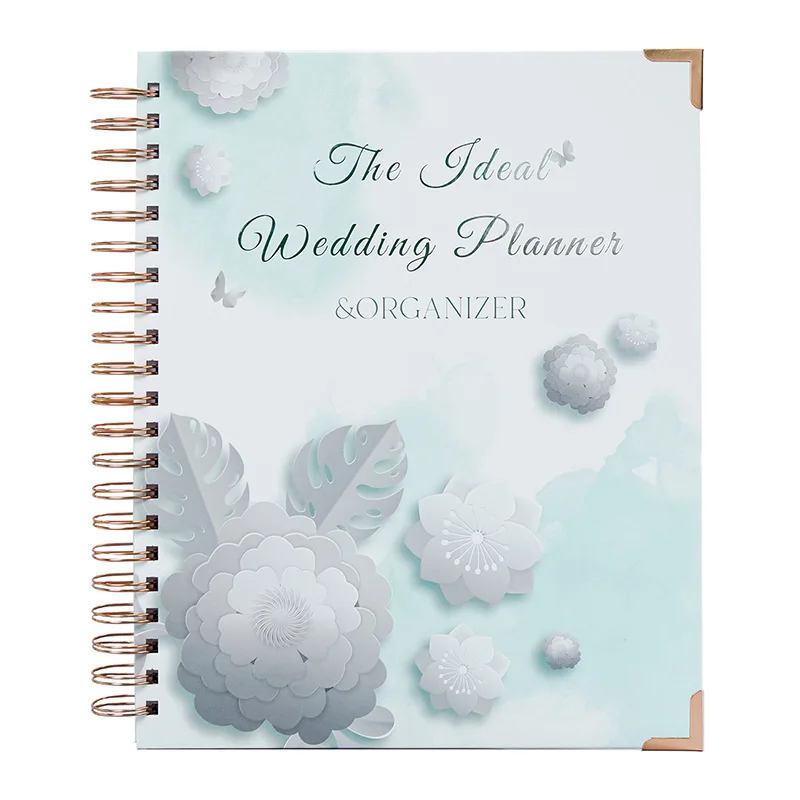 Customized Metal Cover Wedding Planning Book Organizer Bridal Wedding Planner Book Binder with Wedding Countdown Calender