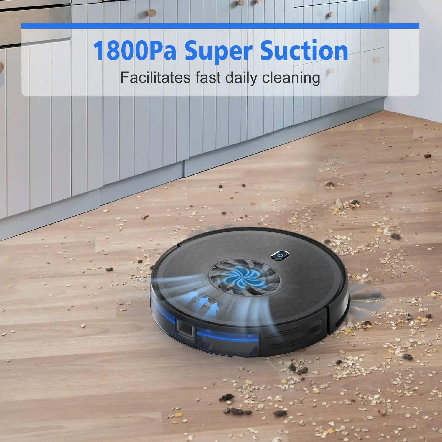 F007 US Warehouse Smart Vacuum Cleaner Slim Low Noise 1800Pa Intelligent Robot Vacuum Cleaner with Boundary Strip