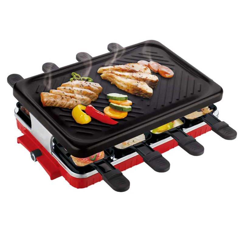 European style Good quality 1300w smokeless steak machine black BBQ electric grill for Indoor outdoor Barbecue