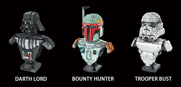 New Product Mould King 21020-21022 building block wars Vader half body model star ABS Plastic Ornament Gift eBay hot