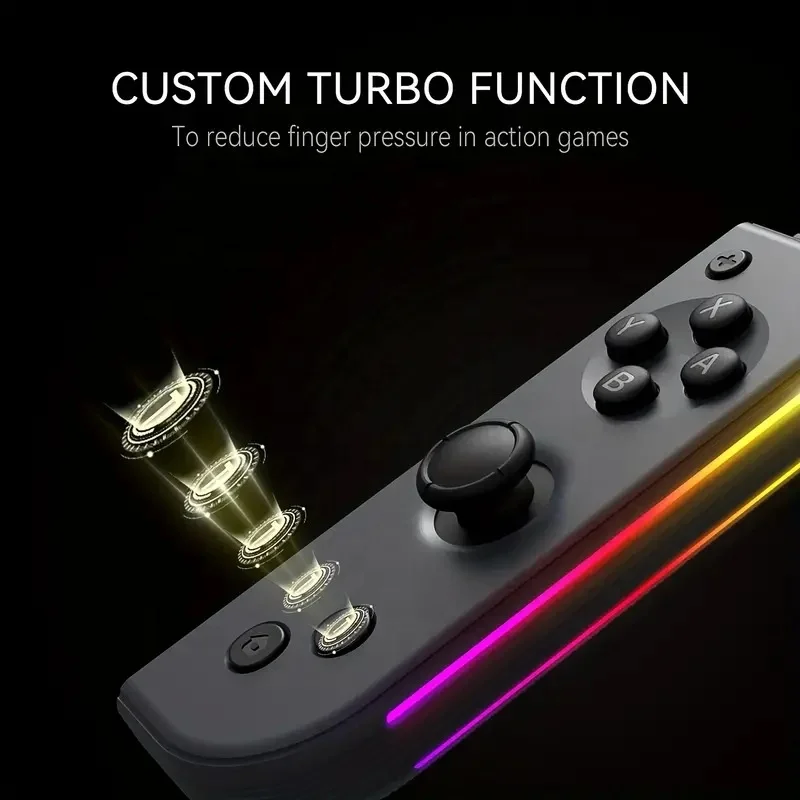 Meteor Light Wireless Joypad Game Controller For Switch/Lite/Switch OLED With RGB Lights 6-Axis Gyro Gamepad Turbo & Vibration
