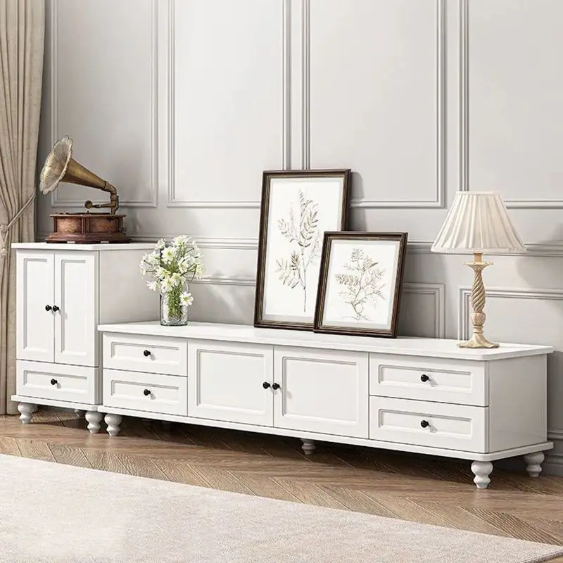 New Design Luxury Modern Home White Divider Wood Tv Cabinet Living Room Wall Unit Meuble