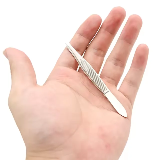 Custom Logo Stainless Steel Volume Isolation Sticker Nail Beauty Cuticle Tweezer For Manicure