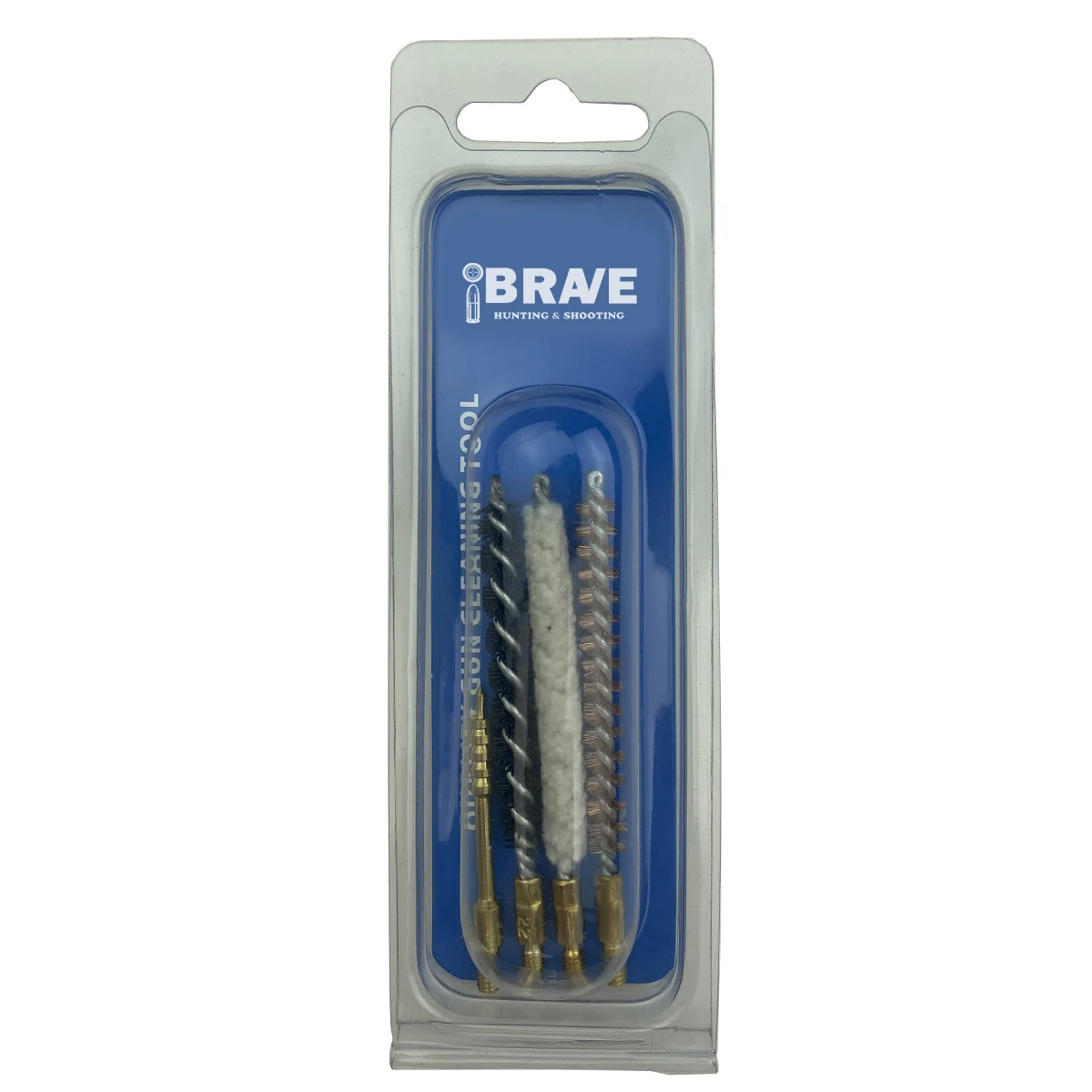 Gun cleaning bore bronze brush for all calibers blister card