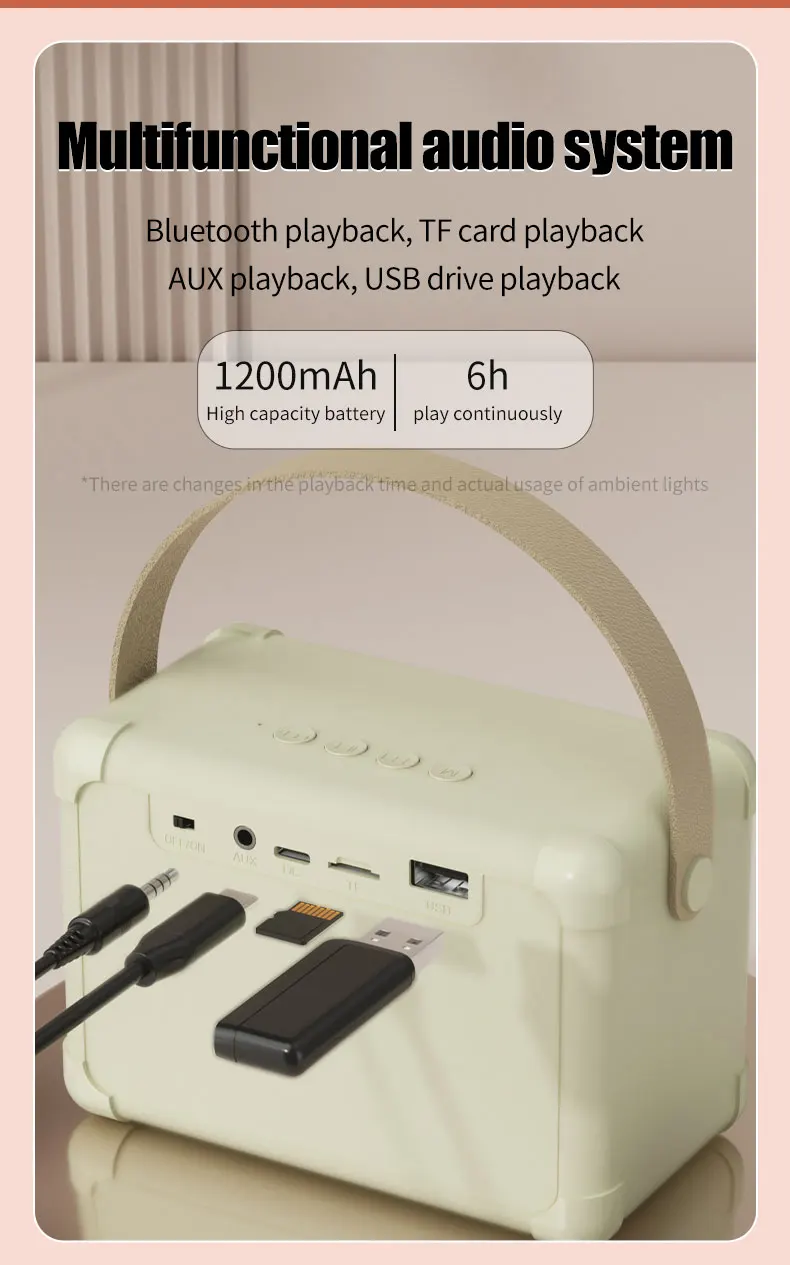 Portable New Stylish Small Party Karaoke Speaker Set With 2 Wireless Microphone