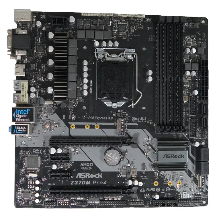 Совершенно новая материнская плата для компьютера Micro ATX Z370M Pro4 с LGA 1151 ddr4 64 Гб Core i7/i5/i3/Pentium