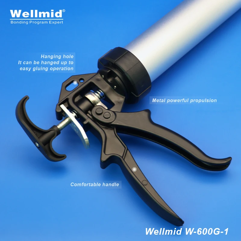 Manual Glue Gun For 590ml-600ml Syringe Barrel Single Component 1K PU Epoxy UV Solder Paste Sealant 3M ARALDITE Metal Power Gun