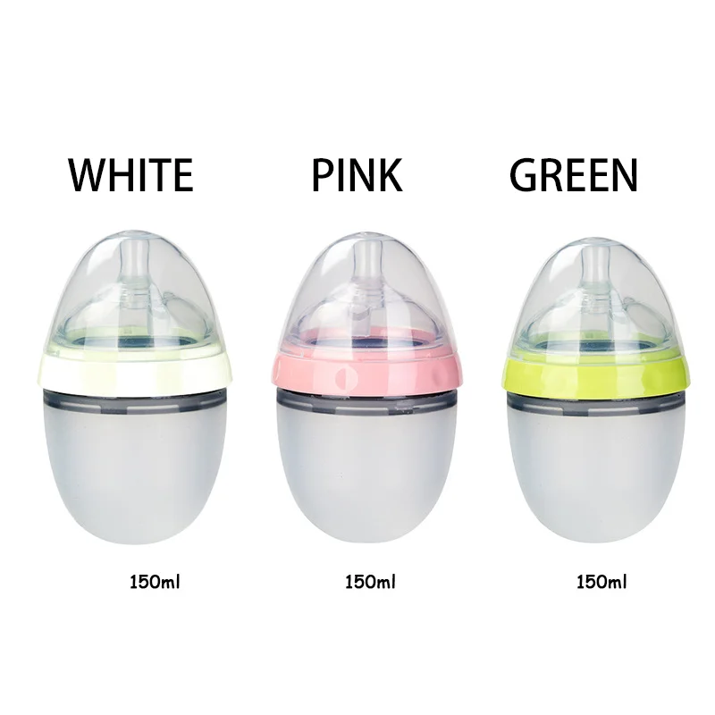 Factory Price Baby Feeding Bottle Food Grade Anti Germ Silicone Breast Milk Bottle BPA Free Baby Bottles Soft 150ml 250ml