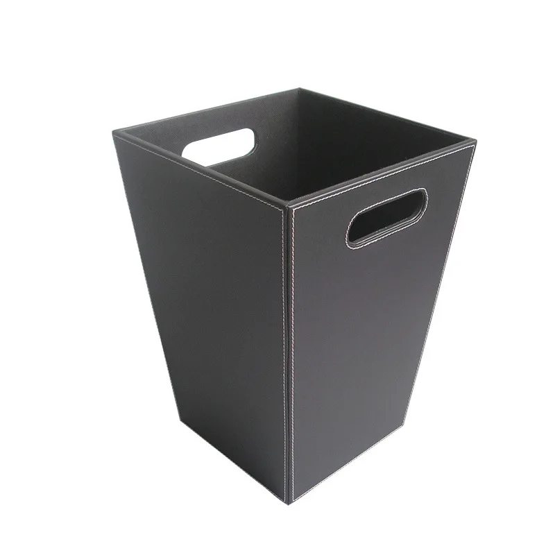 Custom PU Leather Office and Kitchen Trash Can trash bin garbage bin with Inner Bucket