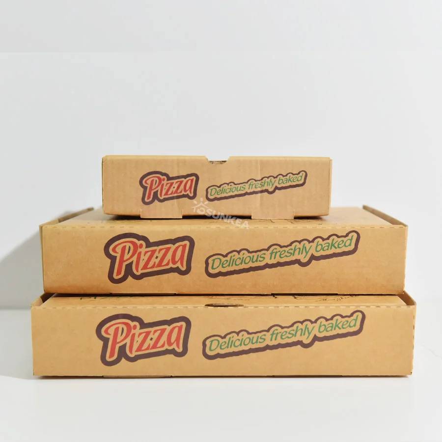 6/7/8/9/10/11/12/13 inch Flute Corrugated Custom Printed Food Packaging italian Pizza Box
