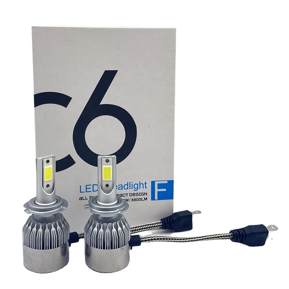 chinese mini truck headlights New High Quality C6 12V Car LED H4 Light H7 LED international 9400 Headlight Bulb