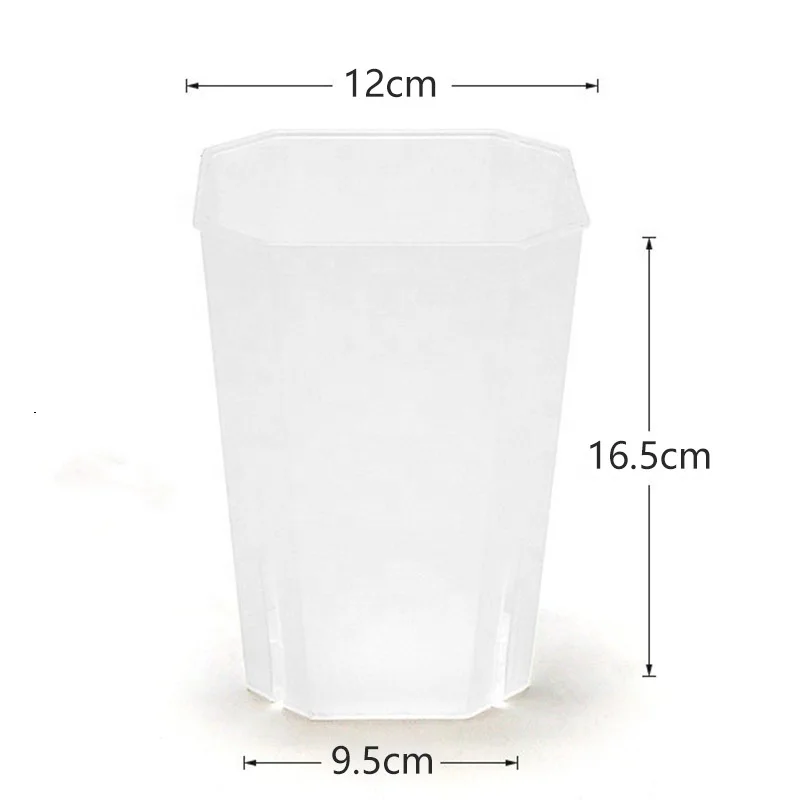 garden supplies cheap plastic gardening clear transparent pot root square octagonal pot orchides 12cm orchid pot plant