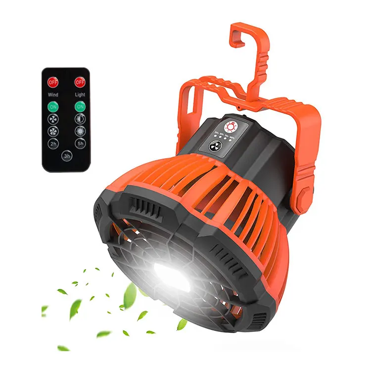 Cool&Brightness LED Portable power bank fan Indoor/outdoor Electric fan with mini Light camping fan light for tent hiking