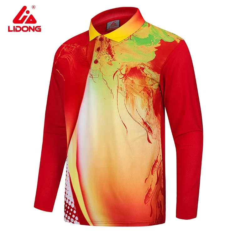 
Wholesale Custom Golf Long Sleeve Polo T Shirt Man Sublimation T-shirt Full Sleeve Polo Shirt 