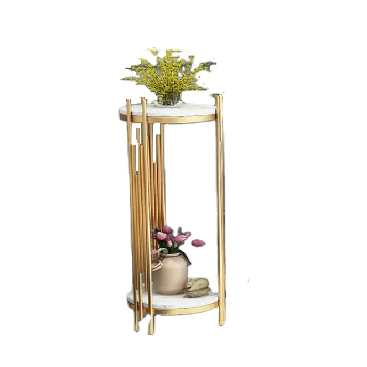 Indoor decoration stainless steel mirror flower pot with stand