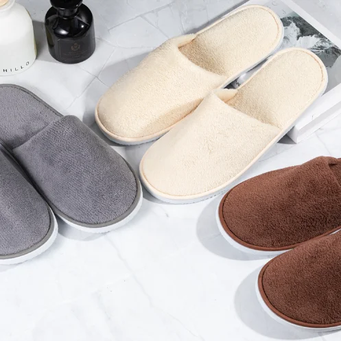 The most popular good-looking soft touch anti-fade non-slip anti-static personalized hotel slippers with logo
