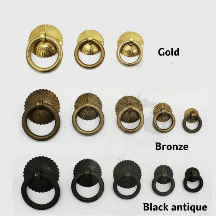 Hot chinese brass material single hole seven dimensions for old chinese medicine cabinet drawer knob cabinet knobs