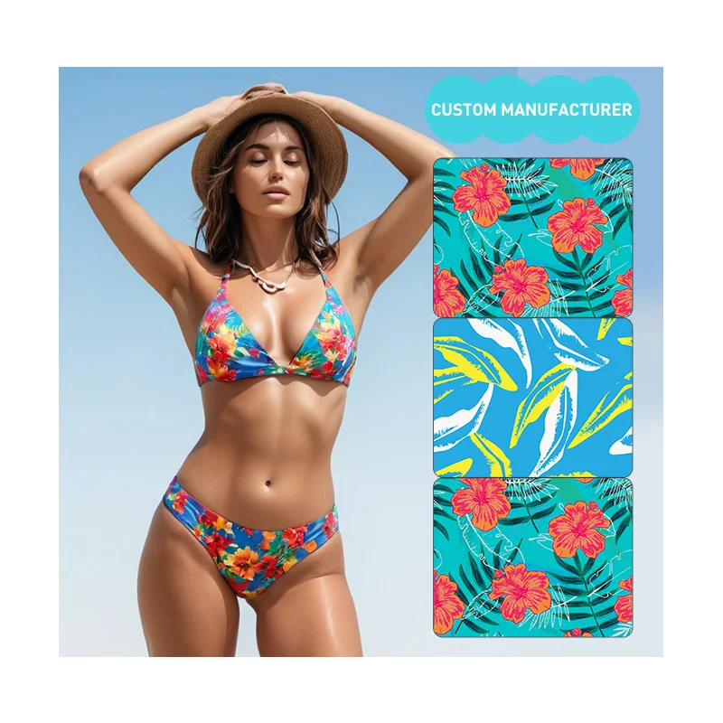 FIELD BALANCE Custom Floral Fashion Sexy Swimsuit Luxury Swimwear Two Piece Bikini Set For Women