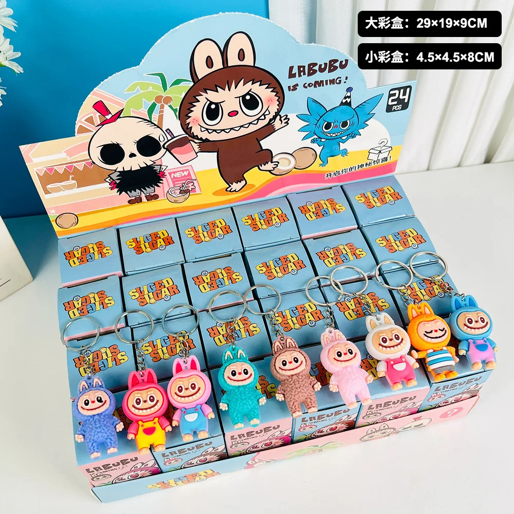 24pc/box Labubu Blind Set Figure Doll diy accessories desktop kitchenware creative keychain pendant wholesale toys blind bags