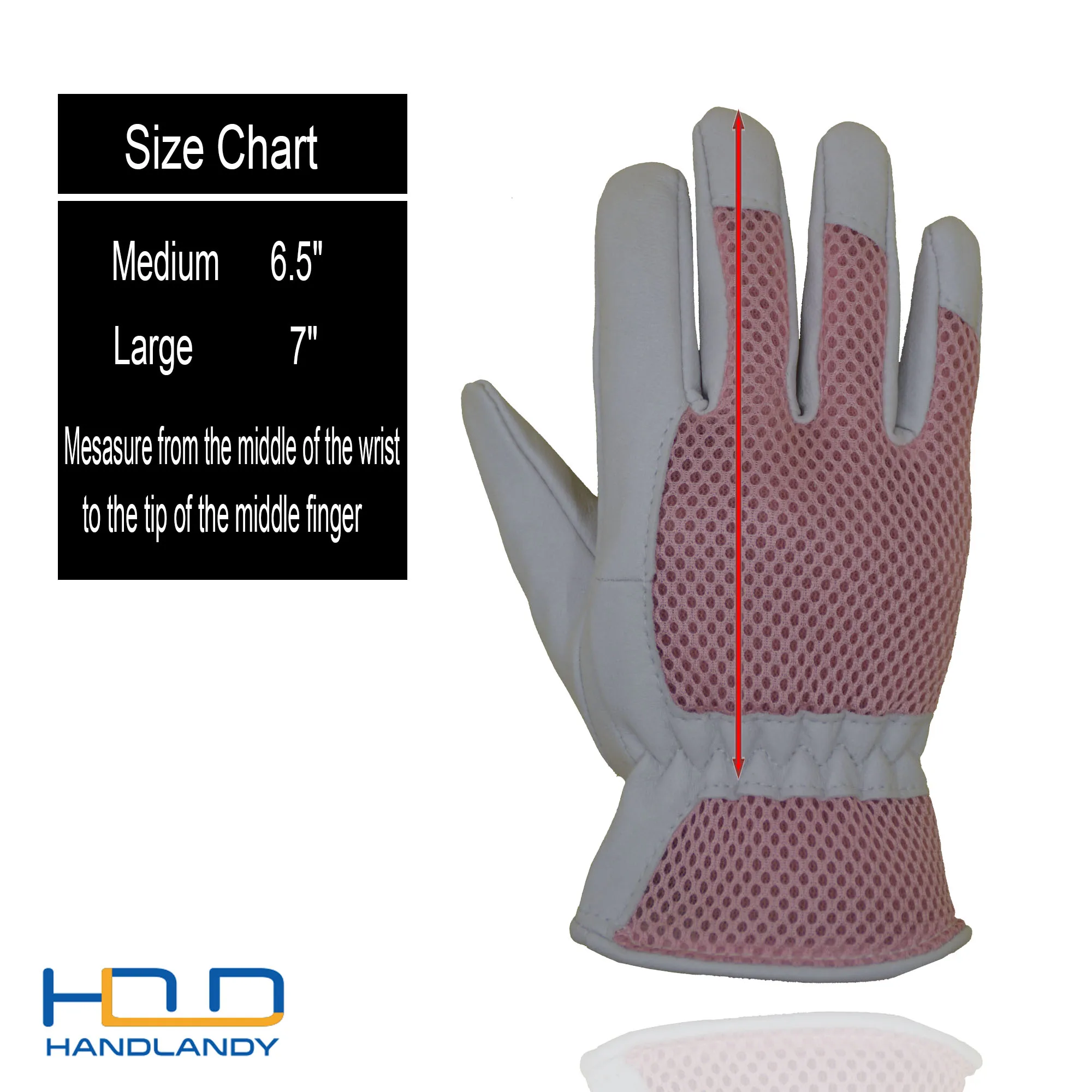 HANDLANDY hot sale custom bulk Durable pink Goatskin safety hand driving leather gardening work gloves