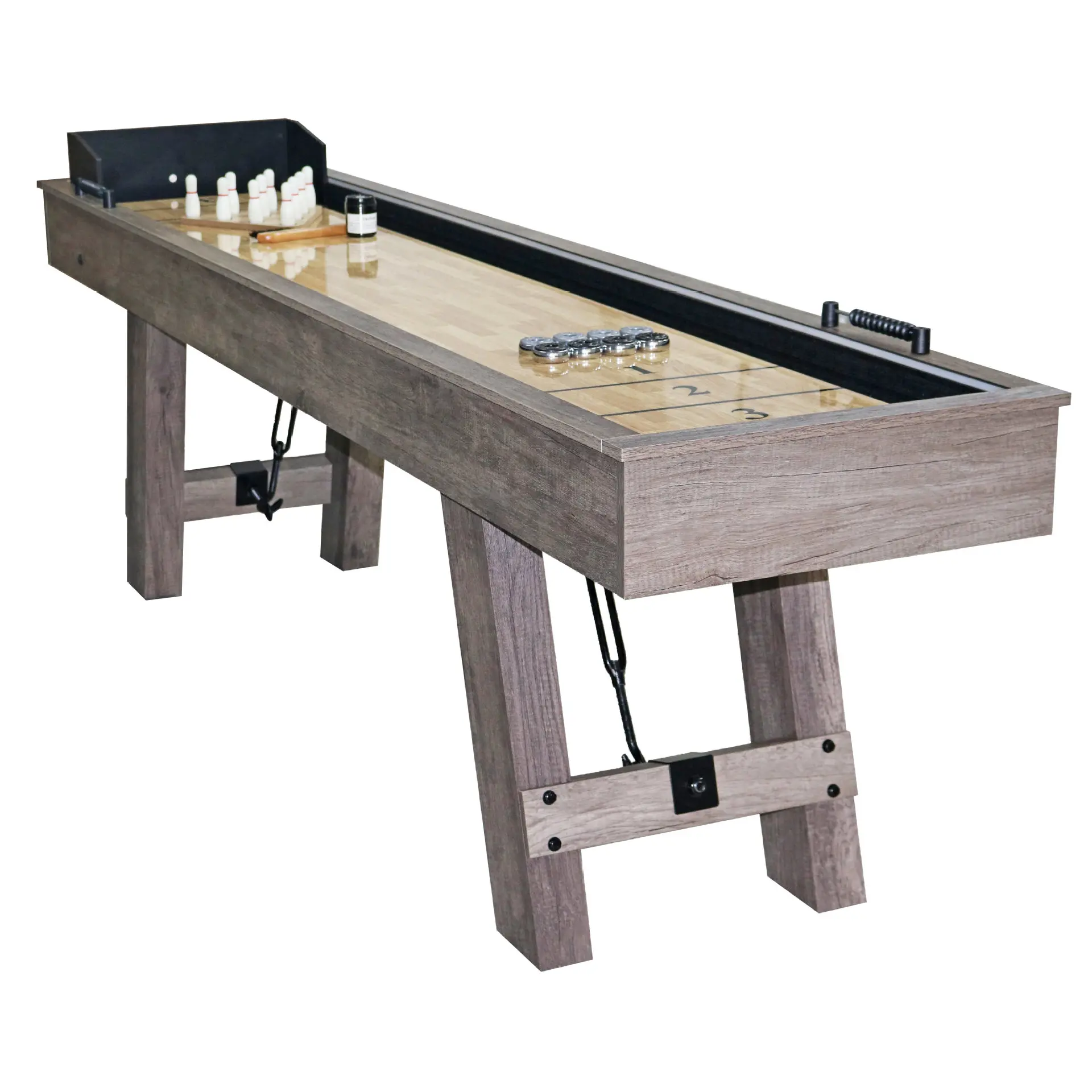 Wholesale Cheap 9ft Professional 2 in 1 MDF bowling shuffleboard table shuffle board game table with lights