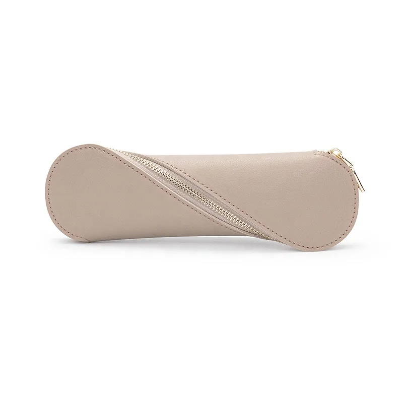 Leather simple makeup brush bag female ins Nordic tide net red Harajuku style cute Japanese simple stationery pencil bag