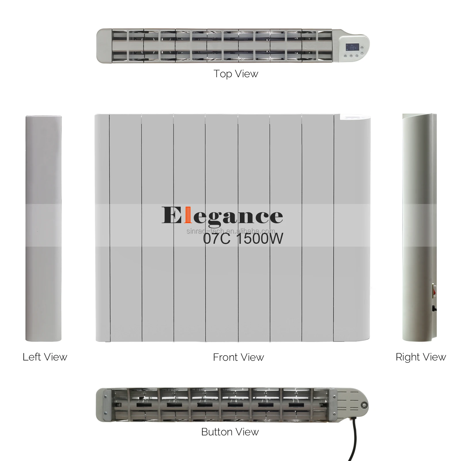 Storage Heating Element with ceramic block room heater E07C 1500 W 220-240V   digital thermostat electric aluminum radiator