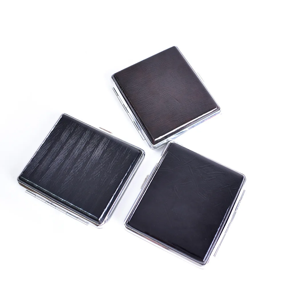 VAMAV 95MM Black Leather Cigarette Case Portable Pocket-Box Cigarette Case